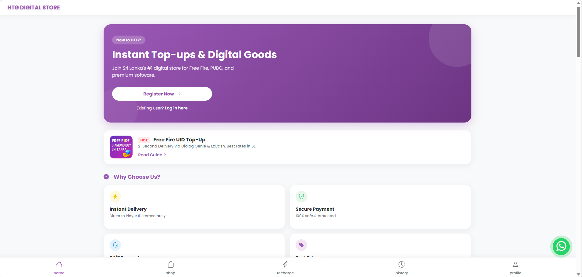 HTG TopUp Commerce Platform